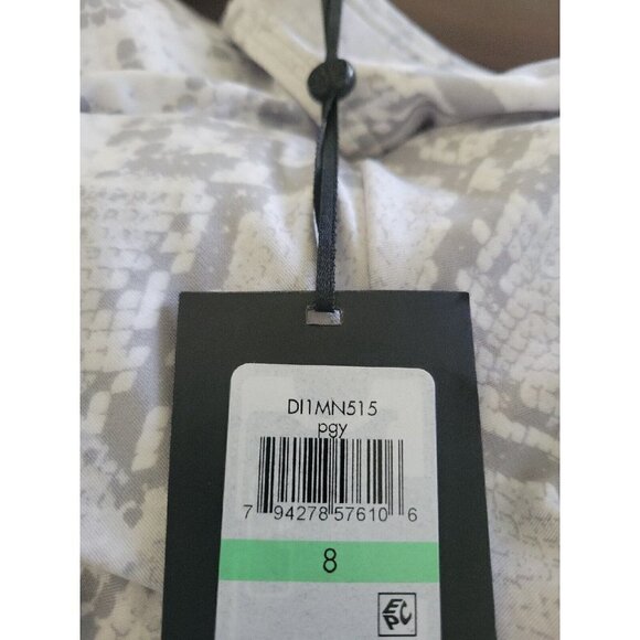 Dkny PEARL GREY Printed Peek-a-Boo Twist One Piece Swimsuit. Size 8. NWT $118 - Picture 3 of 4